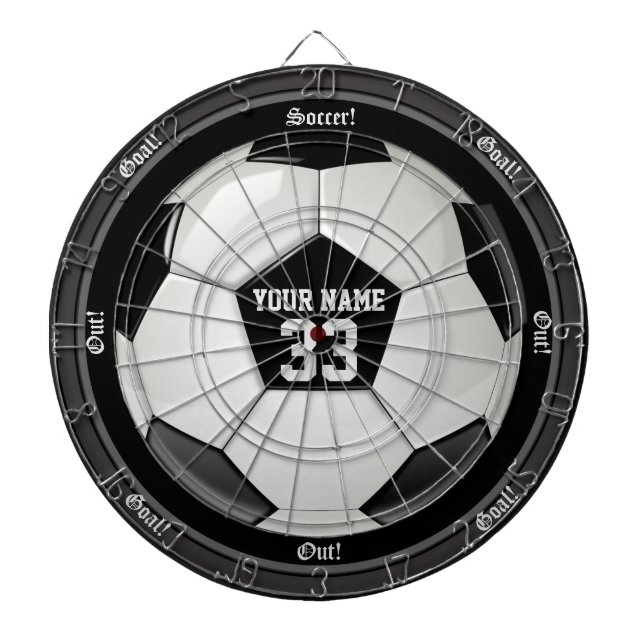 Personalized Soccer (Football) Name and Number Dart Board (Front)