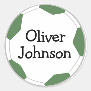 Personalized Soccer Football School Name Classic Round Sticker