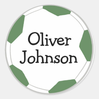 Personalized Soccer Football School Name Classic Round Sticker