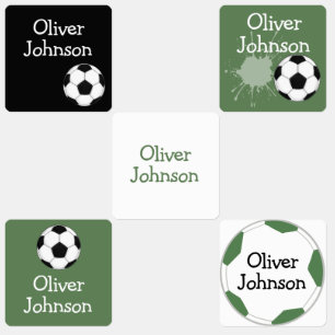Personalized Soccer Football School Name Kids' Labels