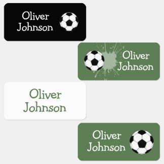 Personalized Soccer Football School Name Kids' Labels