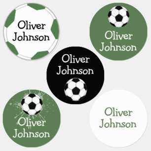 Personalized Soccer Football School Name Kids' Labels
