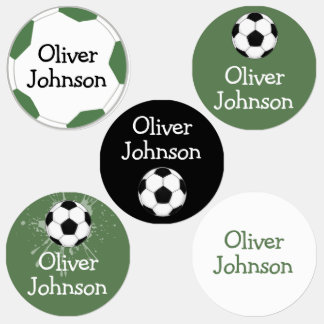 Personalized Soccer Football School Name Kids' Labels