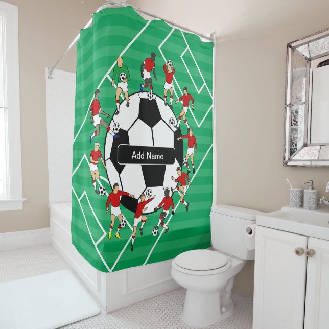 Personalized Soccer football Shower Curtain (In Situ)