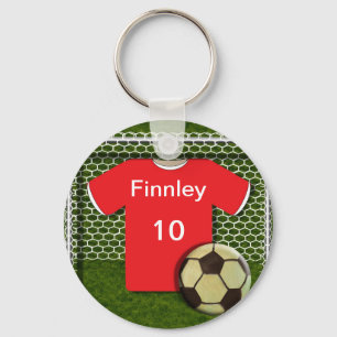 Personalized Soccer Football Themed Keychain