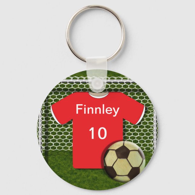 Personalized Soccer Football Themed Keychain (Front)