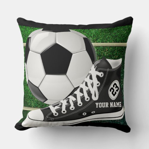 Personalized Soccer Get Your Kicks Throw Pillow