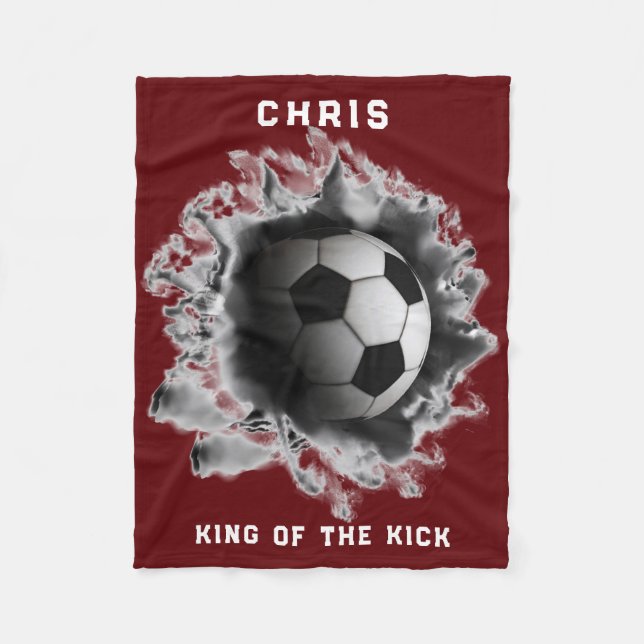 Personalized Soccer Gift Fleece Blanket (Front)