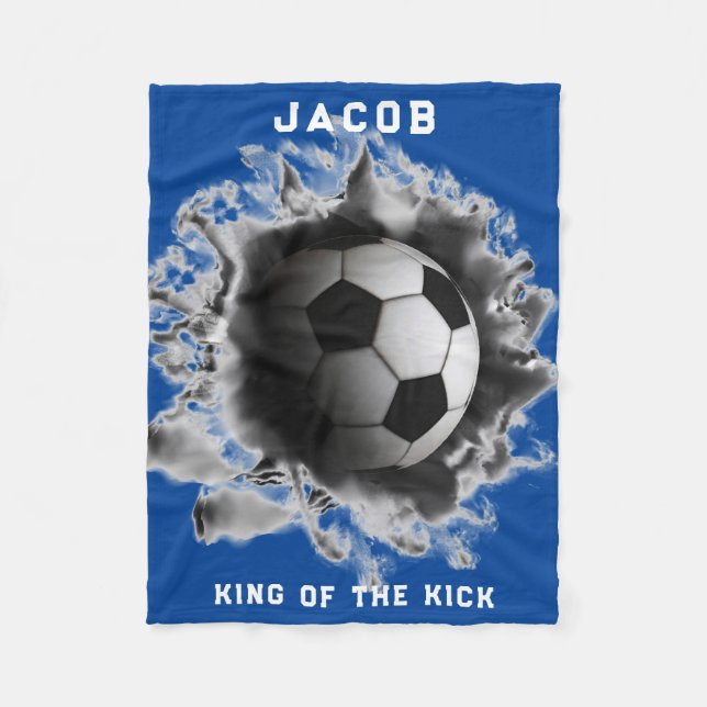 Personalized Soccer Gift Fleece Blanket (Front)