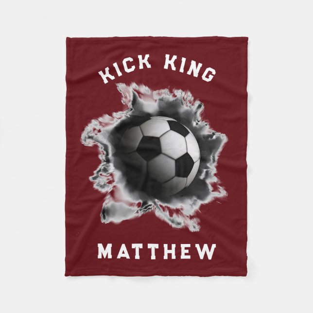 Personalized Soccer Gift Fleece Blanket (Front)