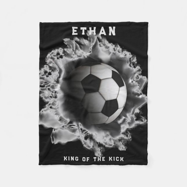 Personalized Soccer Gift Fleece Blanket (Front)