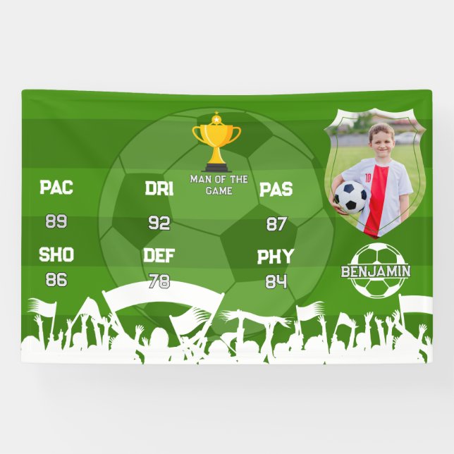 Personalized Soccer Gift For Kids, Custom Fut Card Banner (Horizontal)