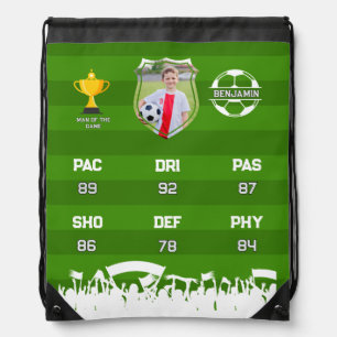 Personalized Soccer Gift For Kids, Custom Fut Card Drawstring Bag