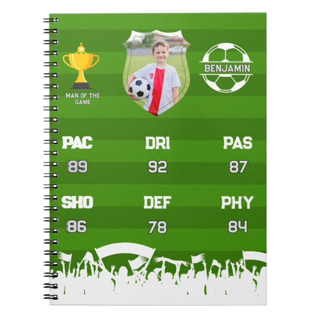Personalized Soccer Gift For Kids, Custom Fut Card Notebook (Front)
