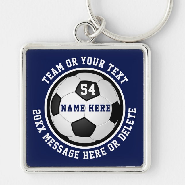Personalized Soccer Gift Ideas for Players Seniors Keychain (Front)