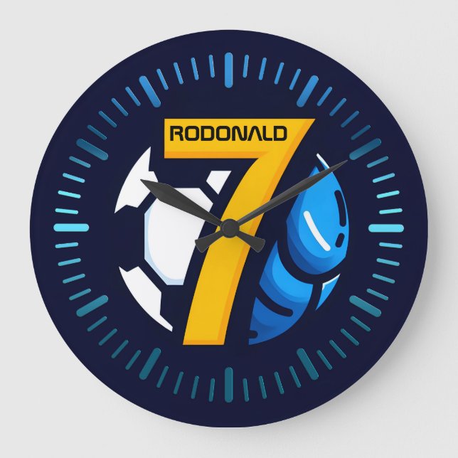Personalized Soccer Gift, Soccer 7 Large Clock (Front)