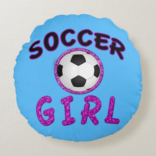 Personalized Soccer Girl Pillow with NAME on Back