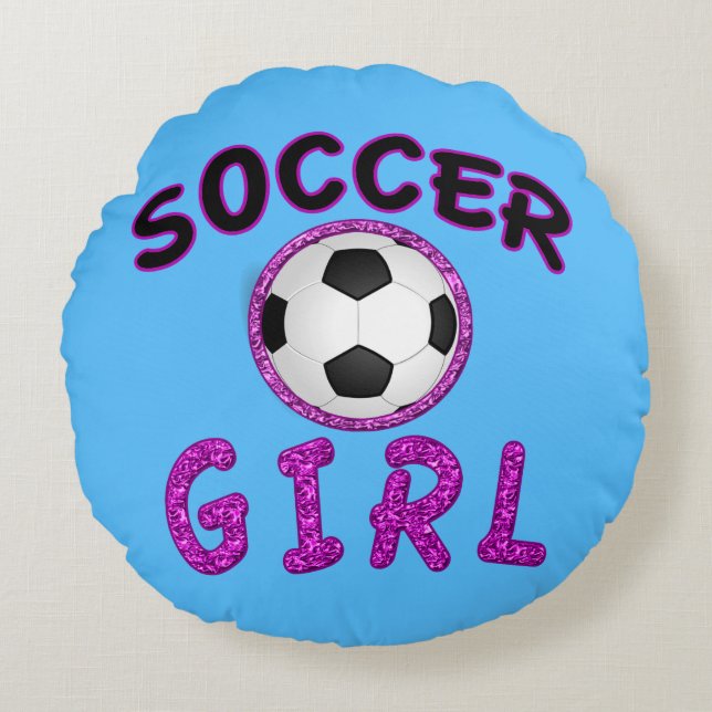 Personalized Soccer Girl Pillow with NAME on Back (Front)
