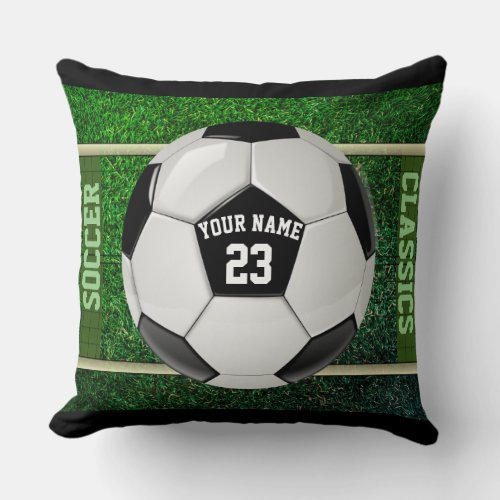 Personalized Soccer Goal Throw Pillow