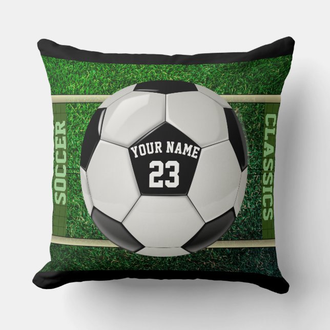 Personalized Soccer Goal Throw Pillow (Front)