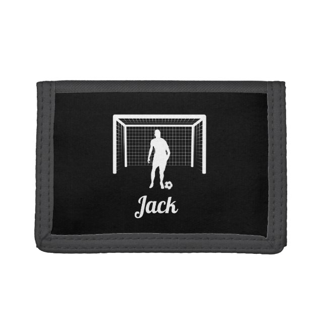 Personalized Soccer Goalie Goalkeeper Football Men Trifold Wallet (Front)