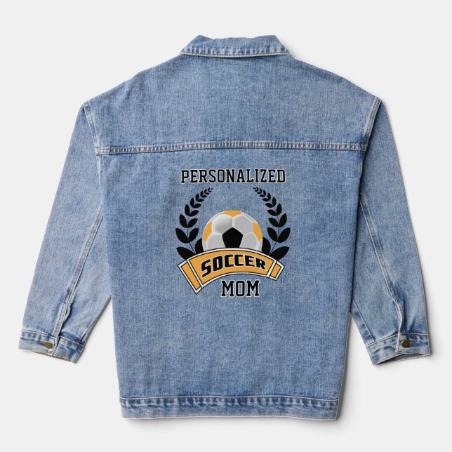 Personalized Soccer - Gold Denim Jacket (Back)