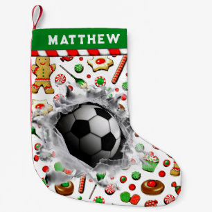 Personalized Soccer Holiday Gift Small Christmas Stocking