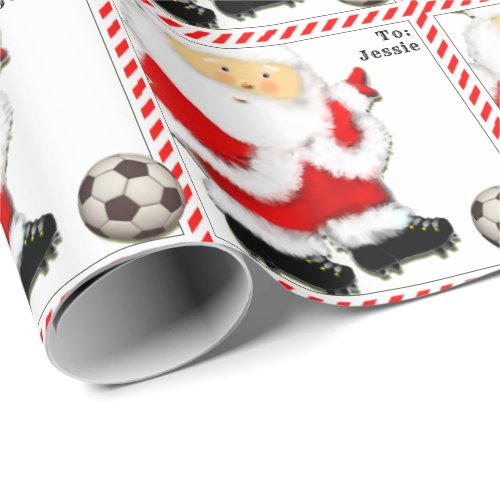 Personalized Soccer Holiday Gift Wrapping Paper