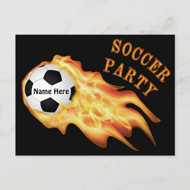 Personalized Soccer Invitations, YOUR TEXT, COLORS Invitation Postcard (Front)
