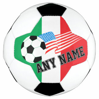 Personalized Soccer Italian American Flag Design Ball