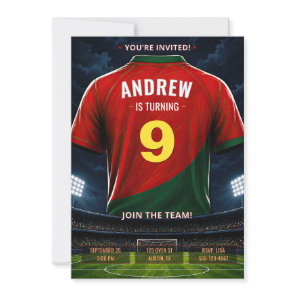 Personalized Soccer Jersey Birthday Invitation