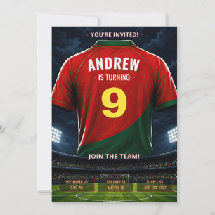 Personalized Soccer Jersey Birthday Invitation