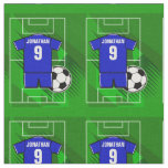 Personalized Soccer Jersey Blue with White Fabric