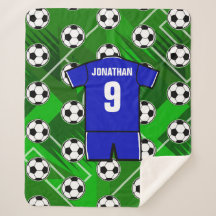 Personalized Soccer Jersey Blue with White