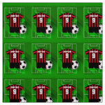 Personalized Soccer Jersey Red and Black Stripes Fabric