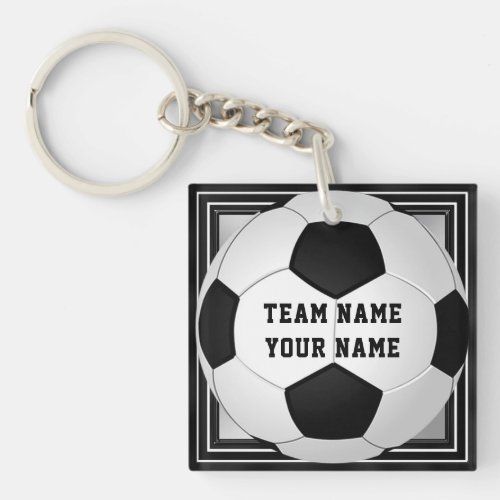 Personalized Soccer Keychains Text on Front Back