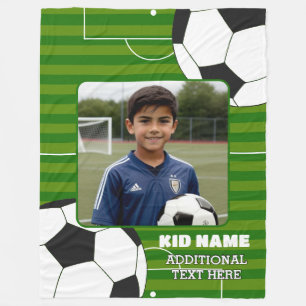 Personalized Soccer Kids Fleece Blanket