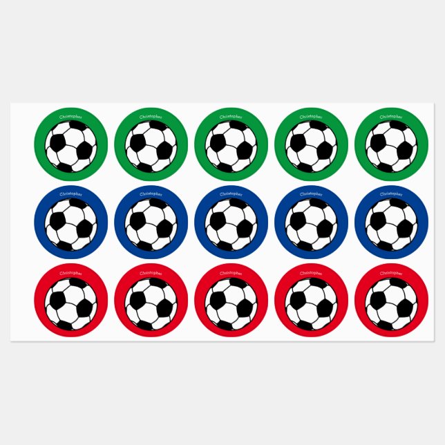 Personalized Soccer Kids' Labels (Sheet)