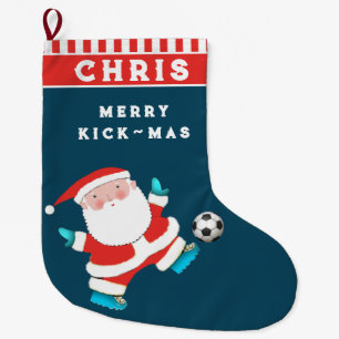 Personalized Soccer Large Christmas Stocking