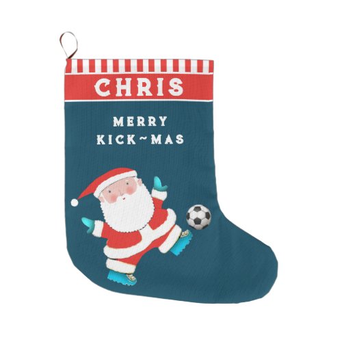 Personalized Soccer Large Christmas Stocking