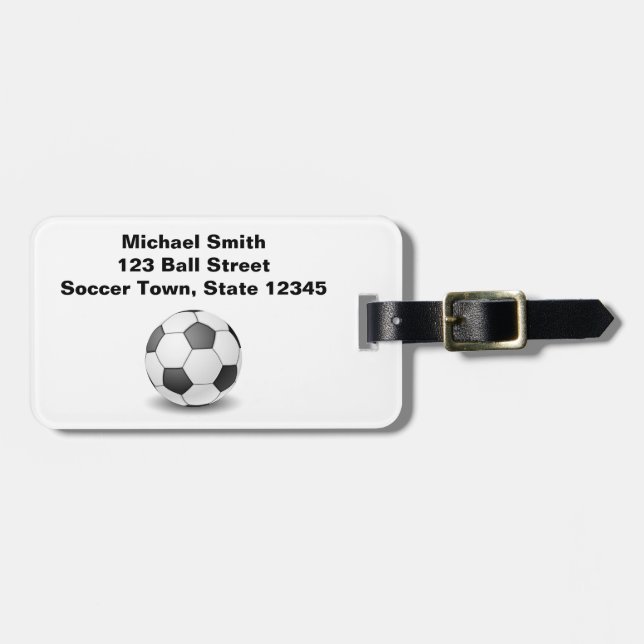 Personalized SOCCER Luggage Tag (Front Horizontal)