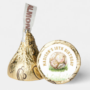 Personalized Soccer Luxury Birthday Pink Gold Hershey®'s Kisses®