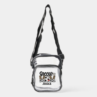 Personalized Soccer Mom Clear Crossbody Bag