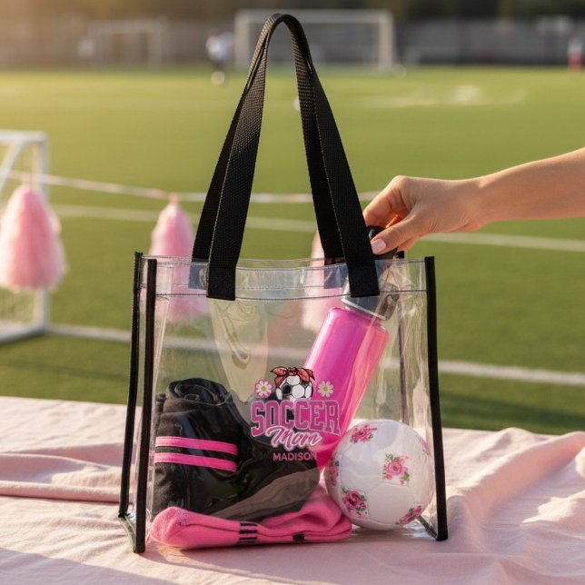 Personalized Soccer Mom Clear Tote Bag (Creator Uploaded)