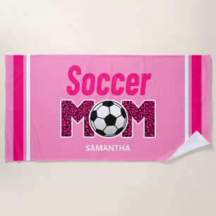 Personalized Soccer Mom Custom Name Beach Towel