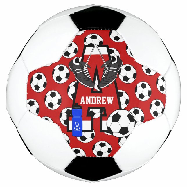 Personalized Soccer Monogram Letter A Soccer Ball (Front)