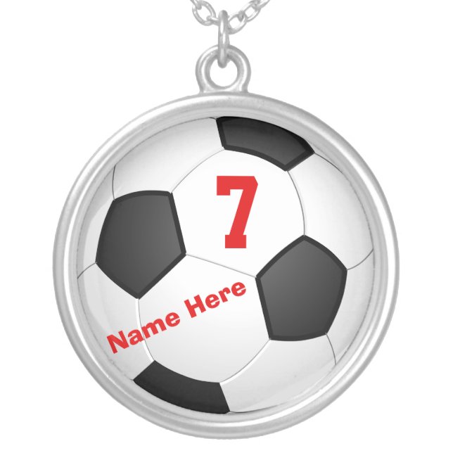 Personalized Soccer Necklaces with Number and Name (Front)