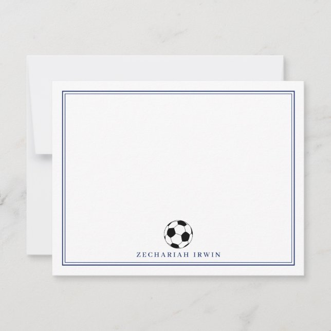 Personalized Soccer Note Cards Soccer Stationery (Front)