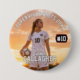 Personalized Soccer Photo Button