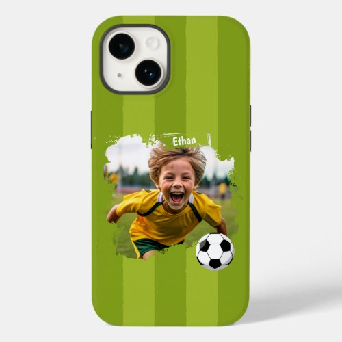 Personalized Soccer Photo _ Custom Name  image Case_Mate iPhone 14 Case